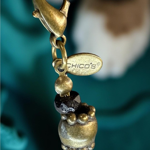 Chico's Gold and Black Statement Necklace - Picture 2 of 2